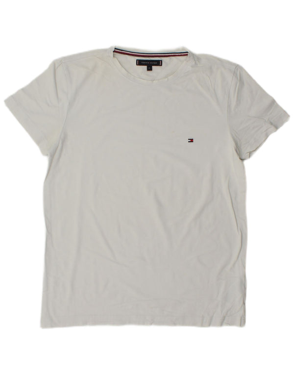 Tommy Hilfiger Herre T-Shirt Top Medium Hvid Bomuld