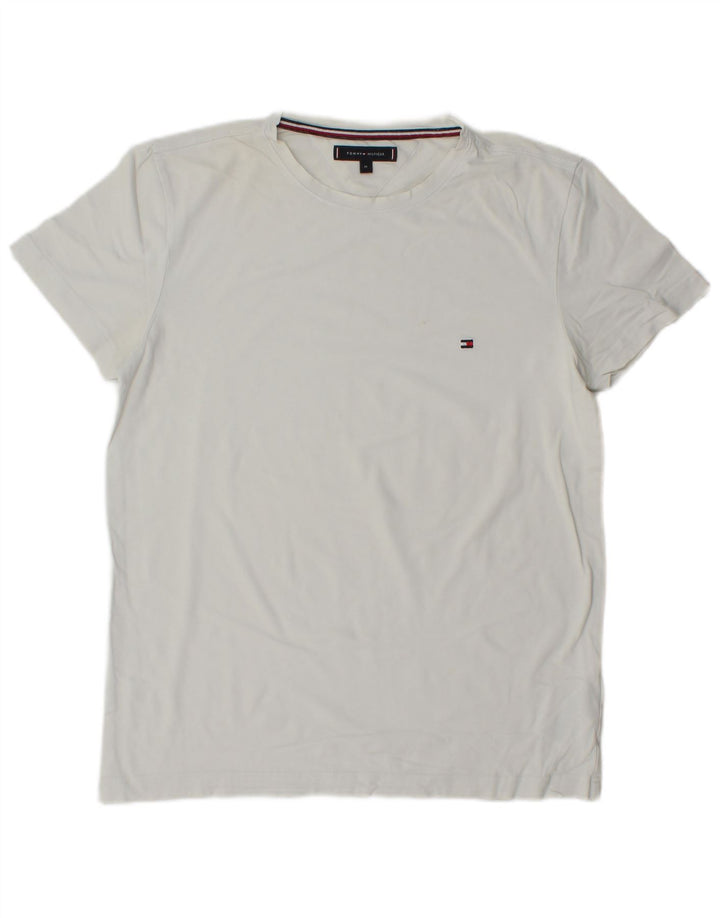 Tommy Hilfiger Herre T-Shirt Top Medium Hvid Bomuld