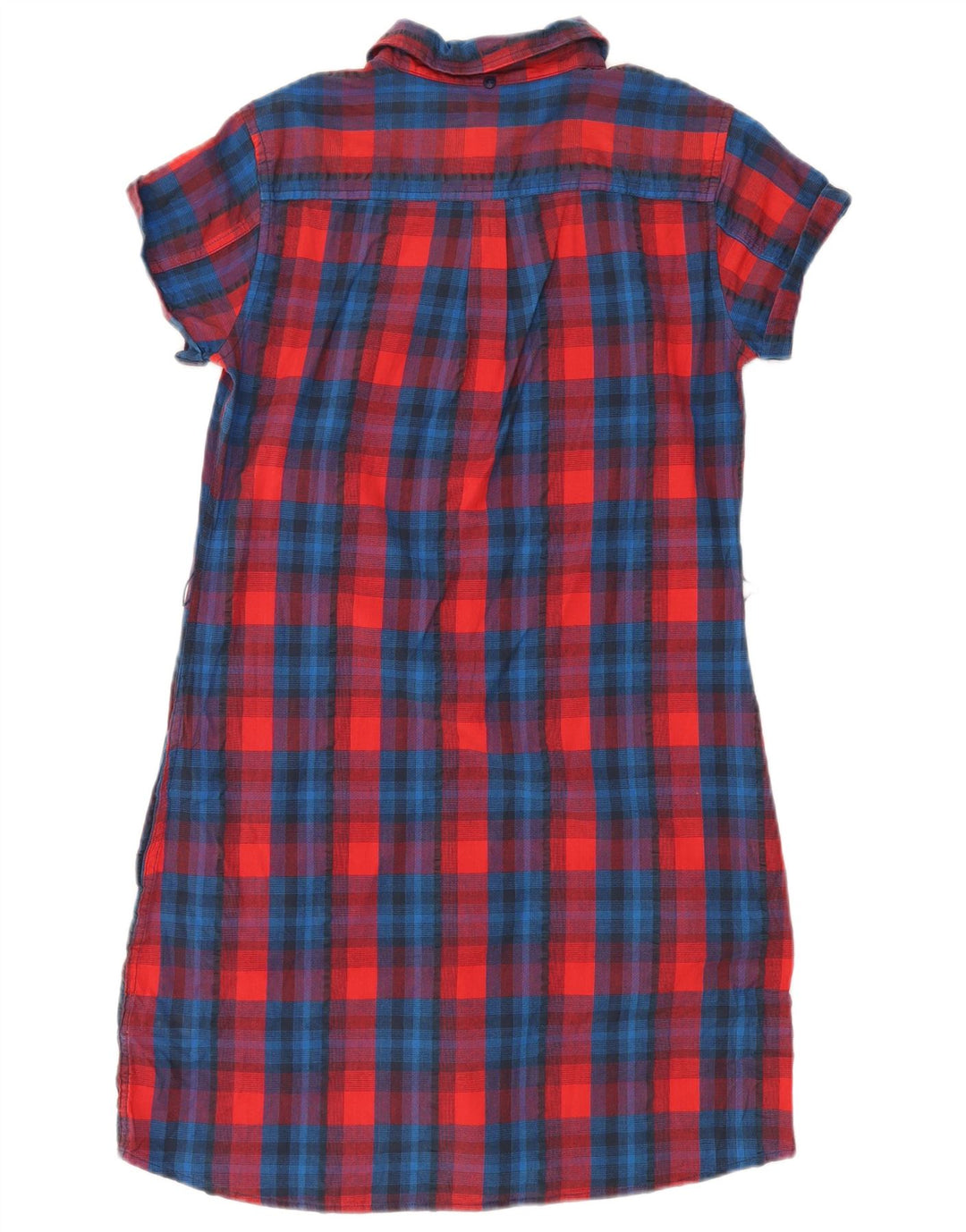 Lee Kortærmede skjortekjole til kvinder UK 12 Medium rød ternet bomuld