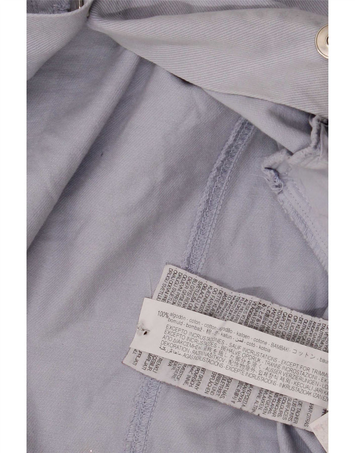 Zara Kvinder Oversized Utility Jacket UK 14 Medium Blue Cotton