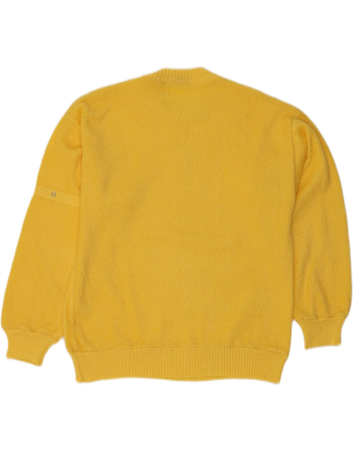 Vintage herre sweater med rund hals, lille gul