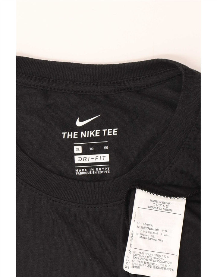 Nike Herre Dri Fit Grafisk T-Shirt Top XL Sort Polyester