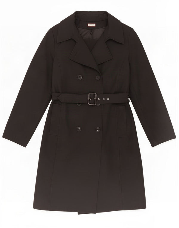 Max & Co. Womens Trench Coat UK 10 Small Black Polyamide
