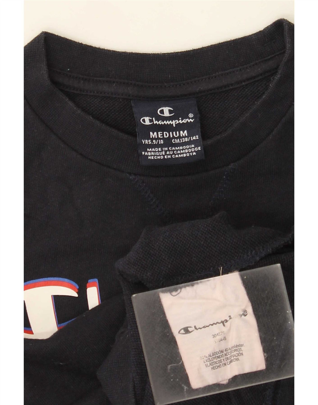 Champion Boys Grafisk Sweatshirt Jumper 9-10 år Medium Navyblå Bomuld