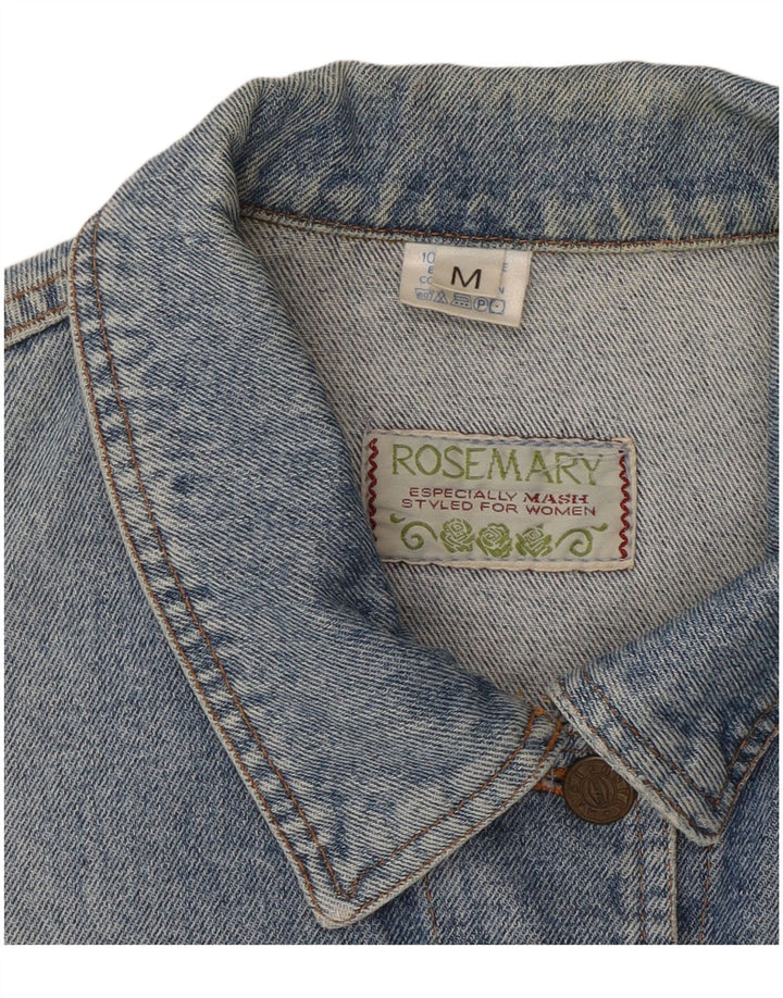 ROSEMARY Womens Crop denimjakke UK 14 Medium Blue Bomuld