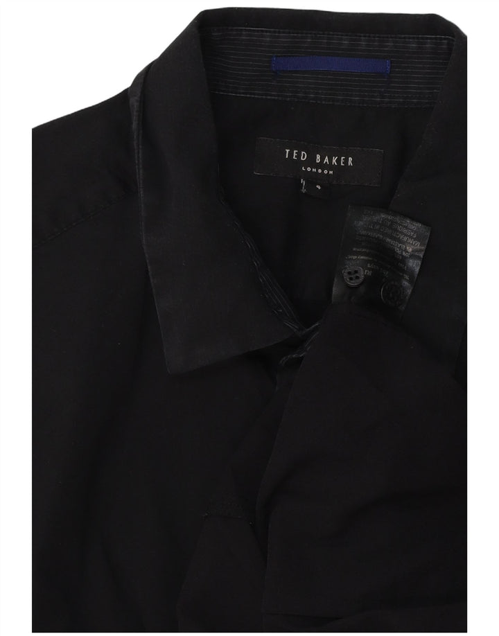 Ted Baker Herreskjorte str. 4 Stor sort bomuld