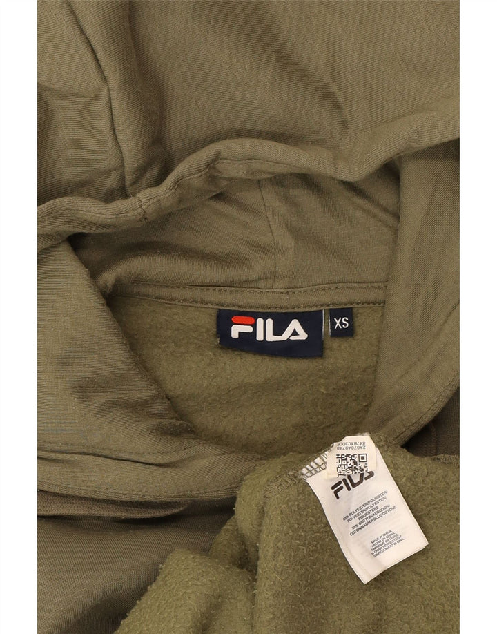 FILA Mens Hoodie Jumper XS Khaki Polyester Vintage Fila and Second-Hand Fila from Messina Hembry 