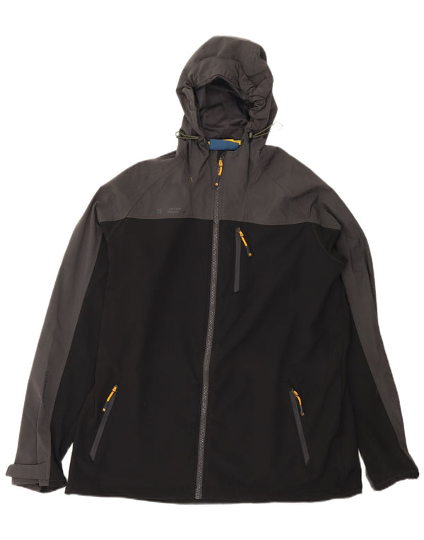 Mountain Warehouse Regnjakke med hætte til mænd UK 42 XL Sort Colourblock