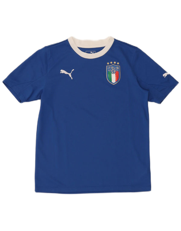 Puma Boys Italia Grafisk T-Shirt Top 13-14 År Blå Polyester