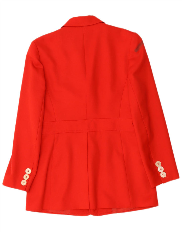 Elegance Dame 4-knaps blazerjakke UK 10 Small Red Virgin Wool