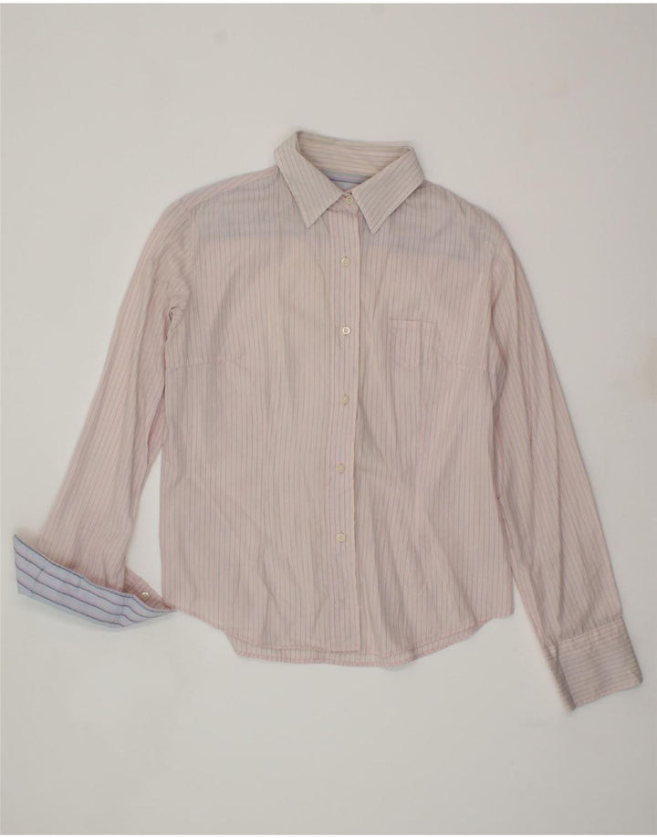 SUPERGA Womens Shirt UK 14 Medium Pink Striped Cotton Vintage Superga and Second-Hand Superga from Messina Hembry 