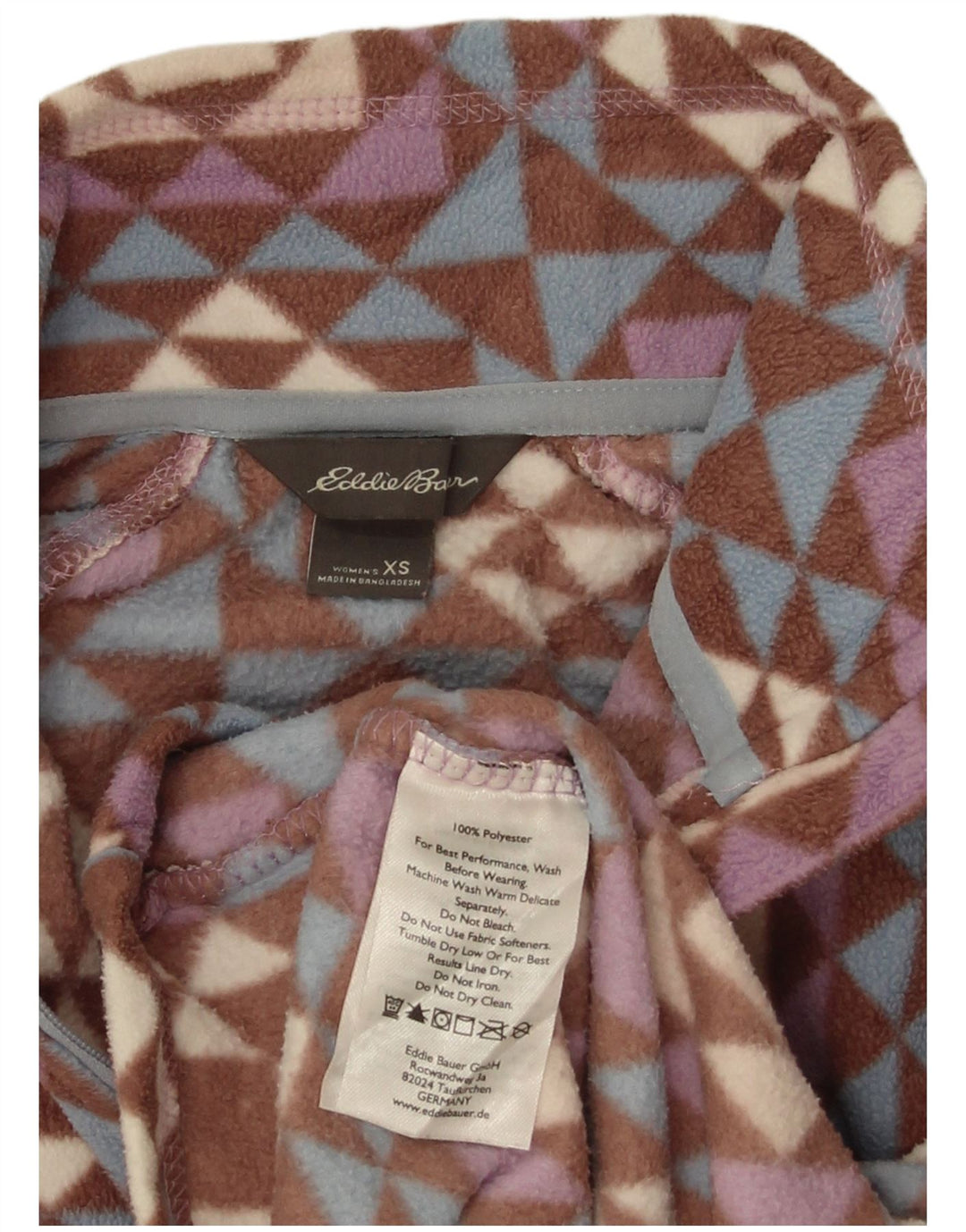 Eddie Bauer Dame Oversized Fleece Jumper UK 6 XS Flerfarvet Geometrisk