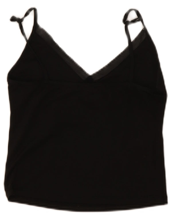 Zara Womens Crop Cami Top UK 8 Small Black