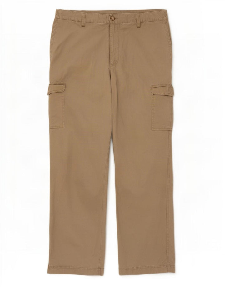 Farah Straight Cargo bukser til mænd W34 L31 Beige bomuld