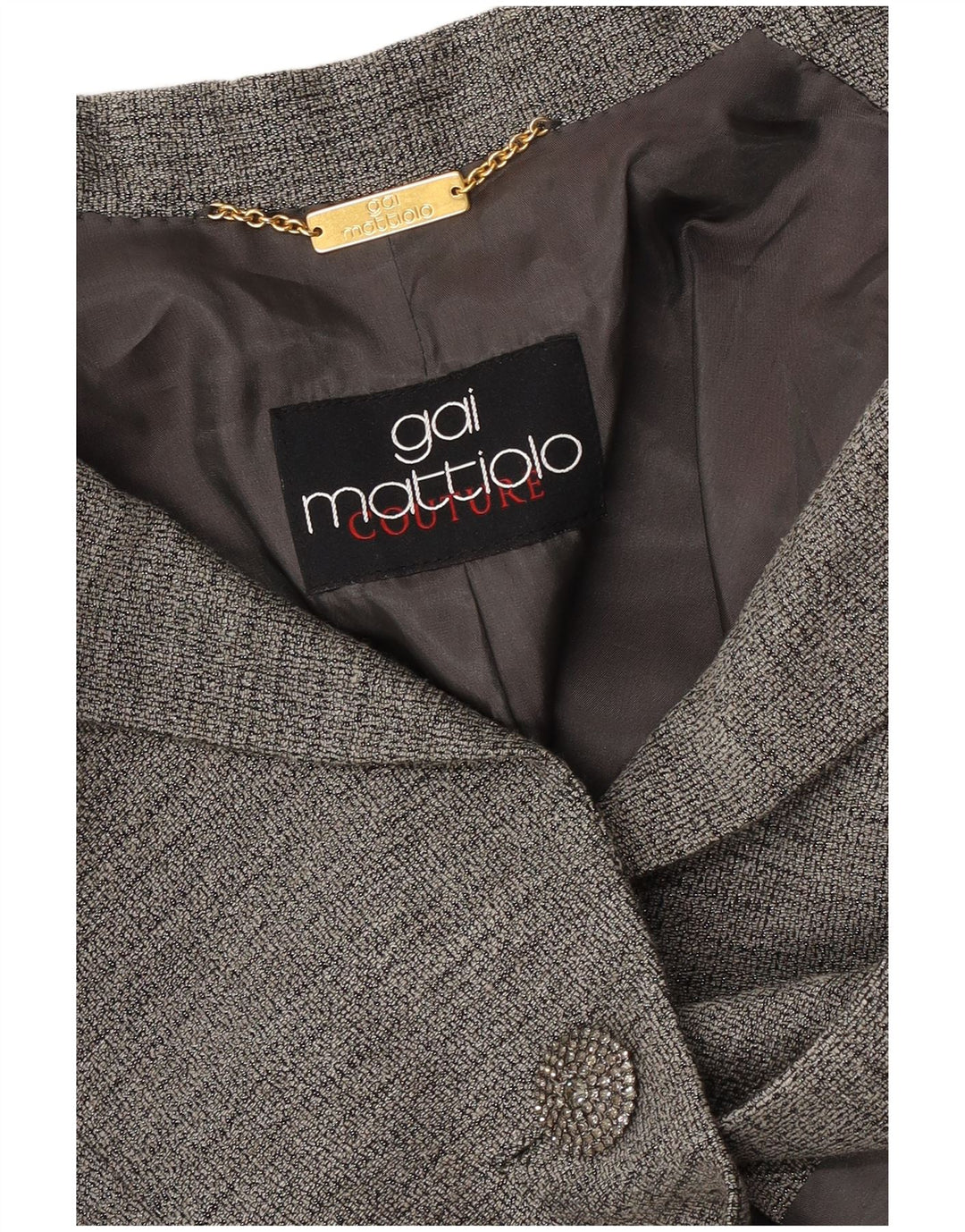 Gai Mattiolo Dame 1 Knap Blazer Jakke UK 14 Medium Grå