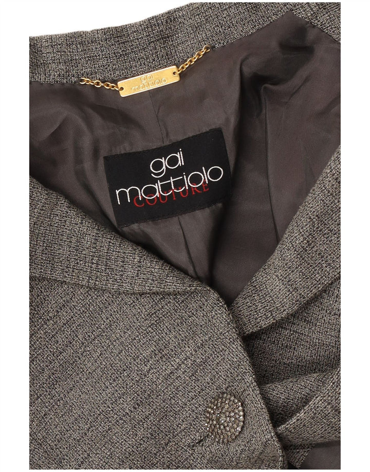 Gai Mattiolo Dame 1 Knap Blazer Jakke UK 14 Medium Grå