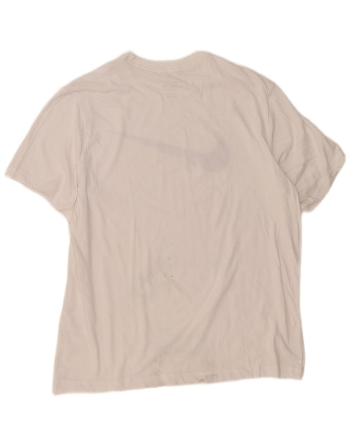 Nike Herre Dri Fit Grafisk T-Shirt Top Stor Hvid Bomuld