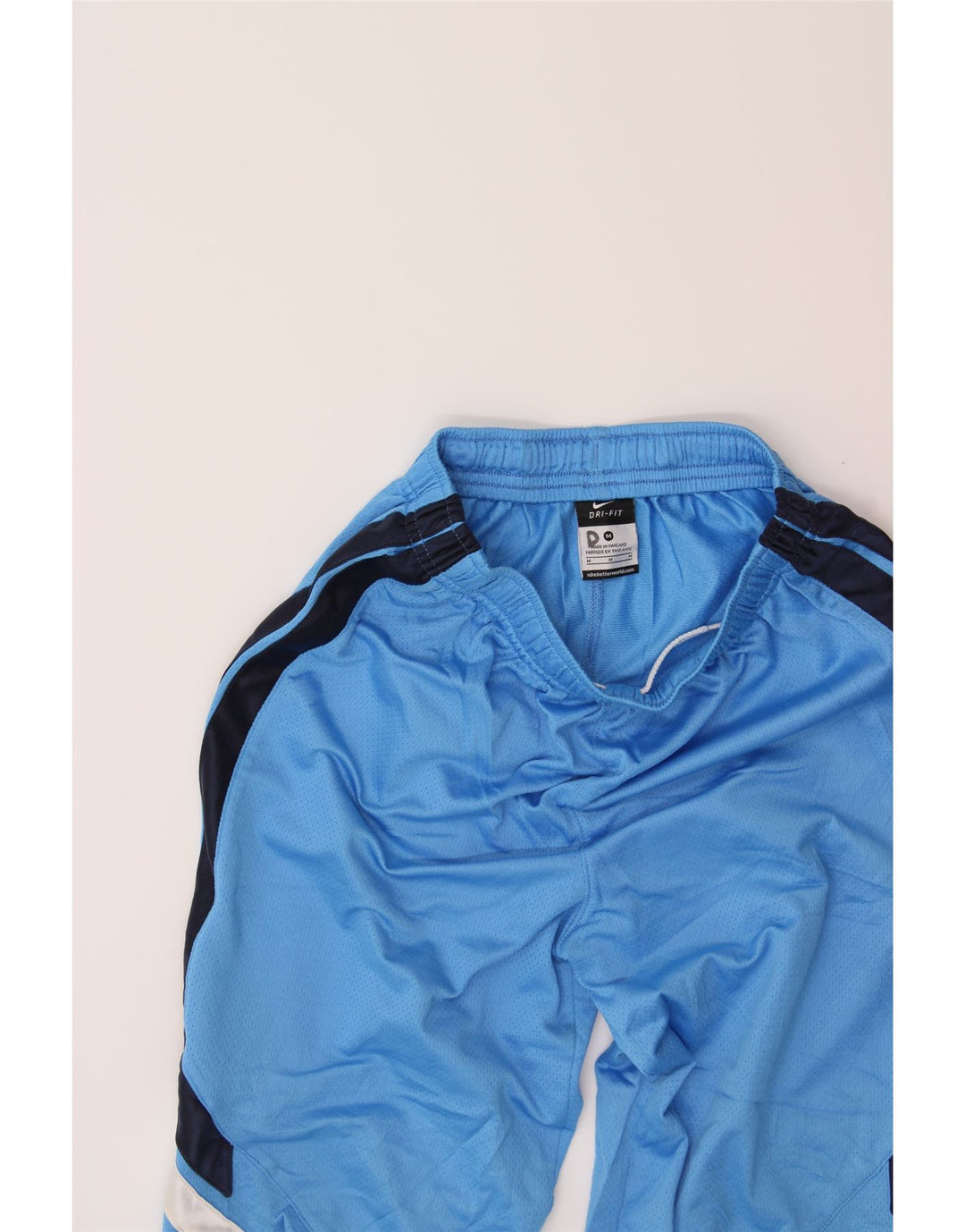NIKE Boys Dri Fit Sport Shorts 10-11 Years Medium Blue Colourblock Vintage Nike and Second-Hand Nike from Messina Hembry 