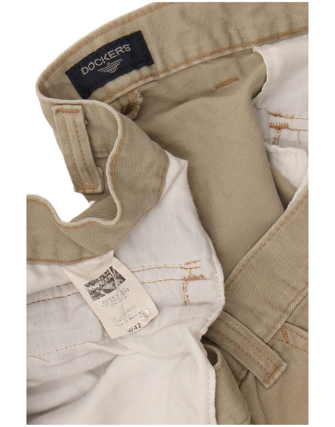 DOCKERS Herre Cargo Shorts W42 2XL Beige Bomuld