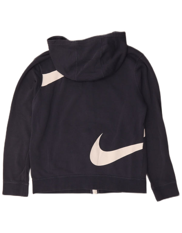 Nike Boys Swoosh grafisk hættetrøje med lynlås 13-14 år XL marineblå bomuld
