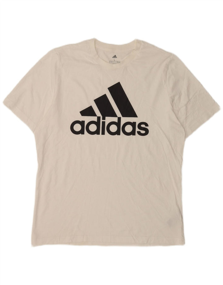 ADIDAS Grafisk T-shirt top til mænd, stor hvid bomuld