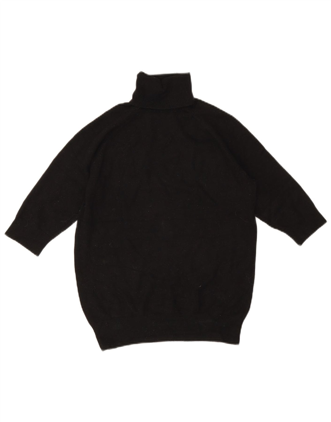 Zara Dame 3/4 ærmer rullehals sweater UK 12 Medium Sort