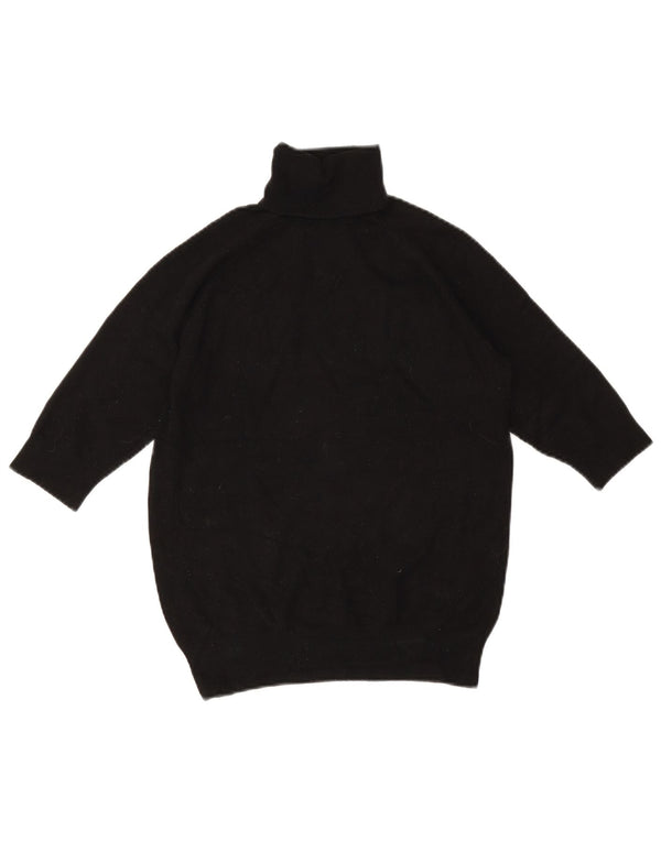 Zara Dame 3/4 ærmer rullehals sweater UK 12 Medium Sort