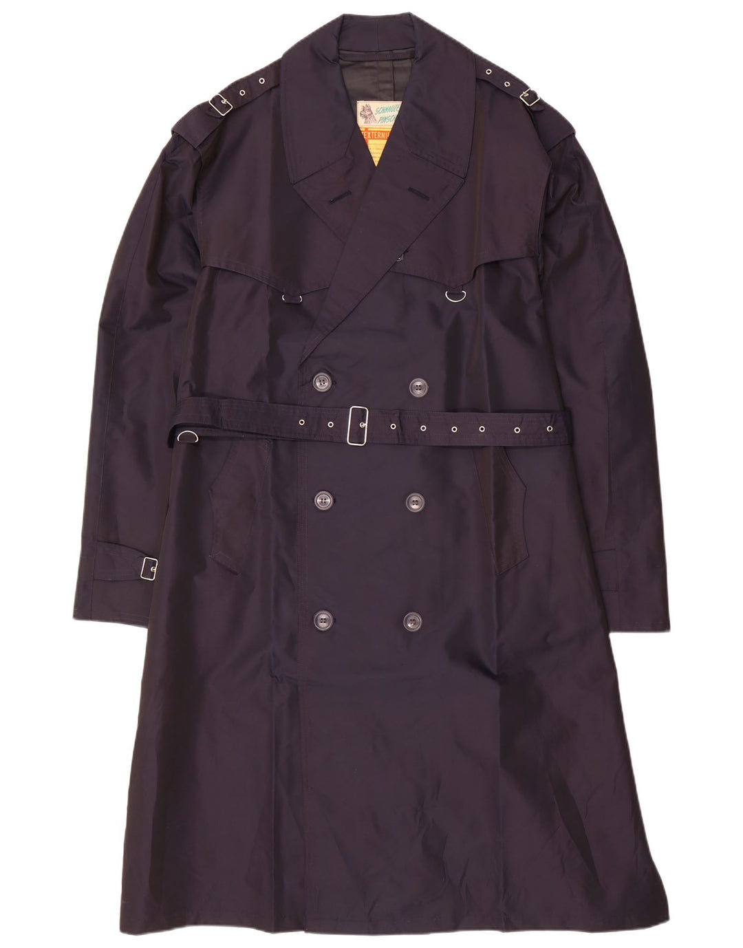 Vintage Trench Coat til mænd UK 40 Large Navy Blue Nylon