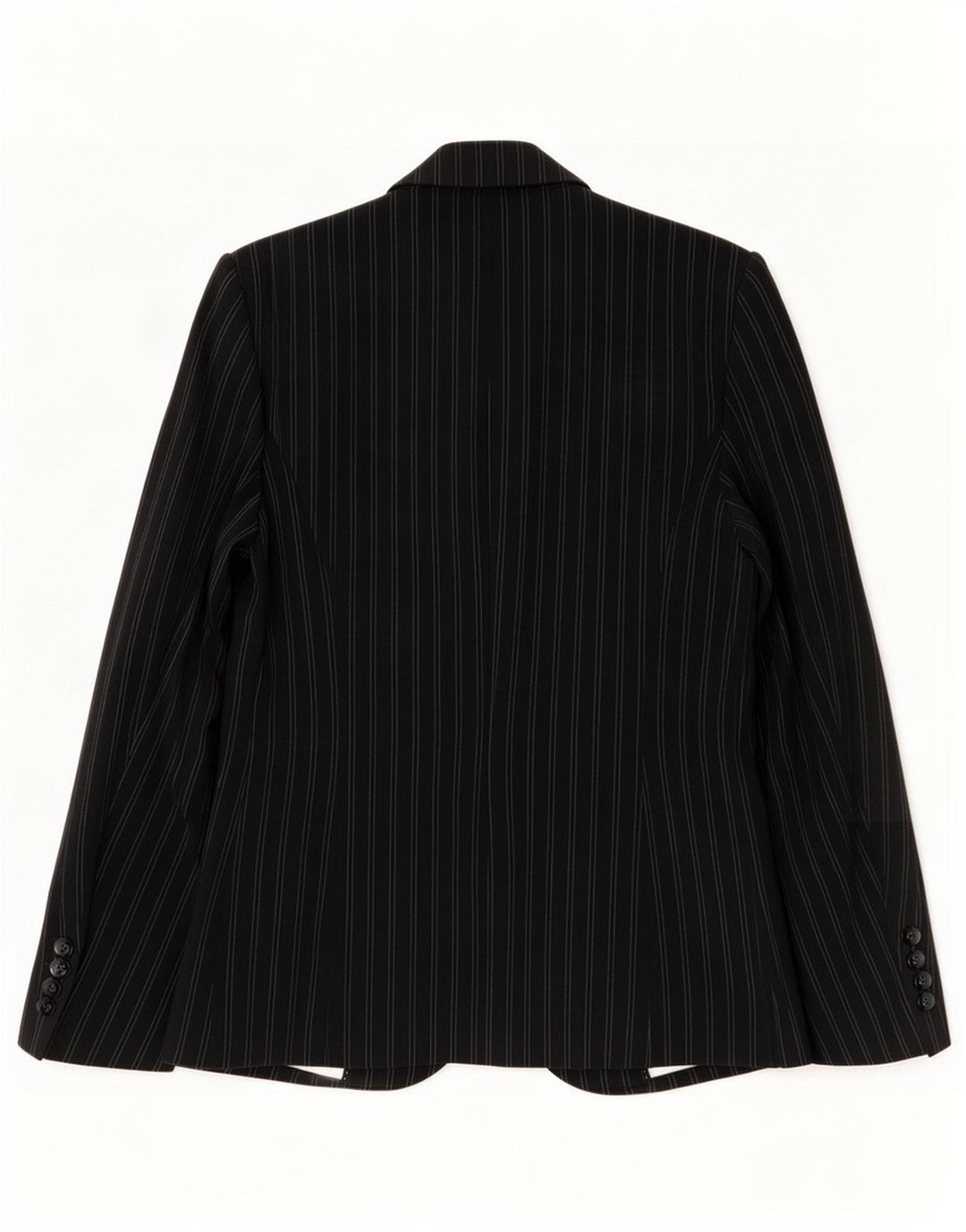 Marks & Spencer Dame 1 Knap Blazer Jacket UK 12 Medium Black Nålestribe