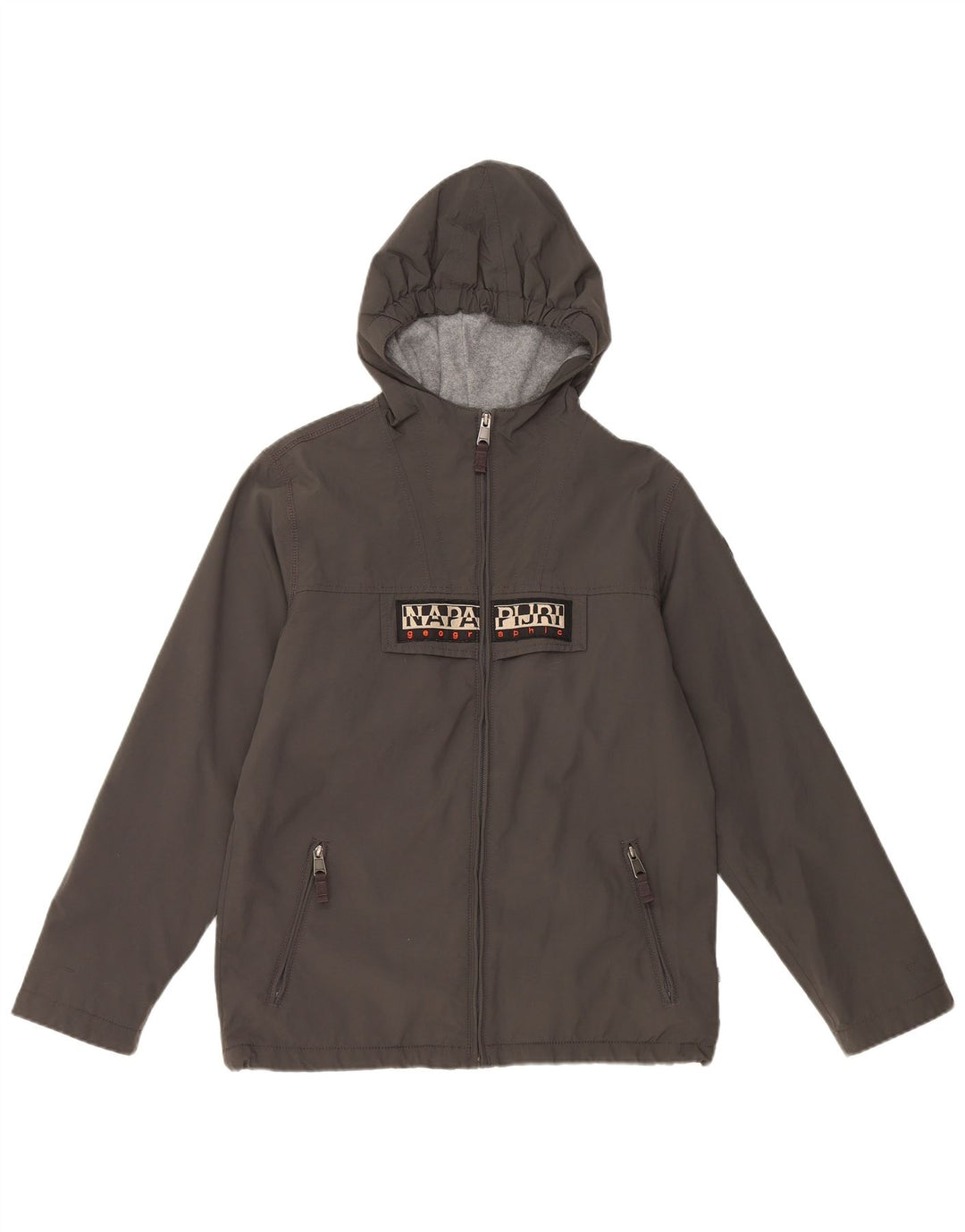 NAPAPIJRI Boys Geographic Graphic Windbreaker Jacket 13-14 Years Grå