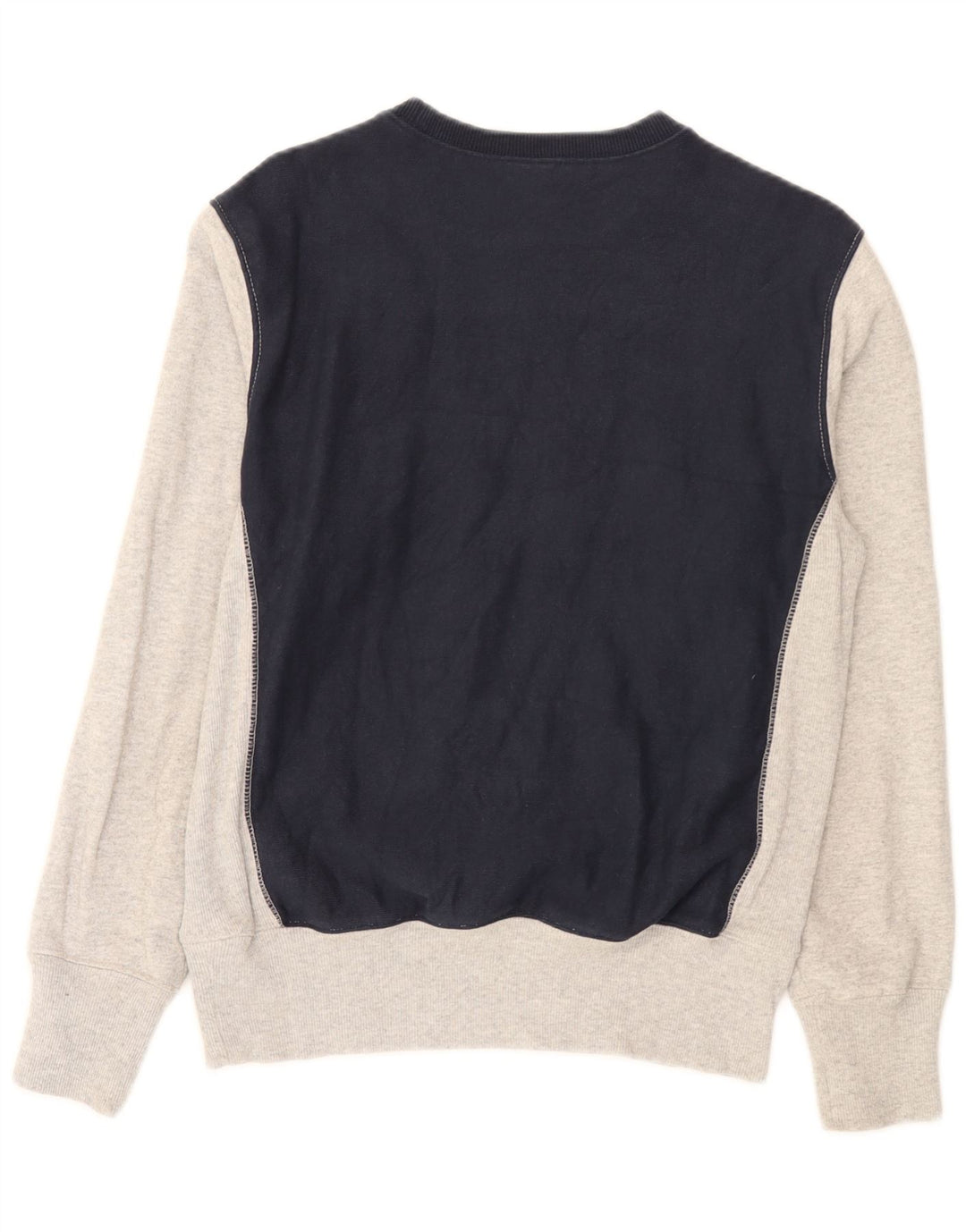 Champion Dame Grafisk Sweatshirt Jumper UK 14 Medium Grey Colourblock