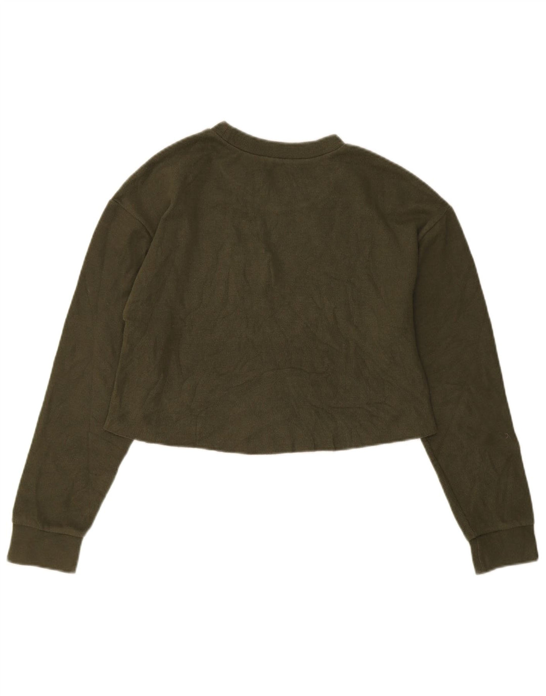 Zara Dame Crop Top Langærmet UK 10 Lille Grøn