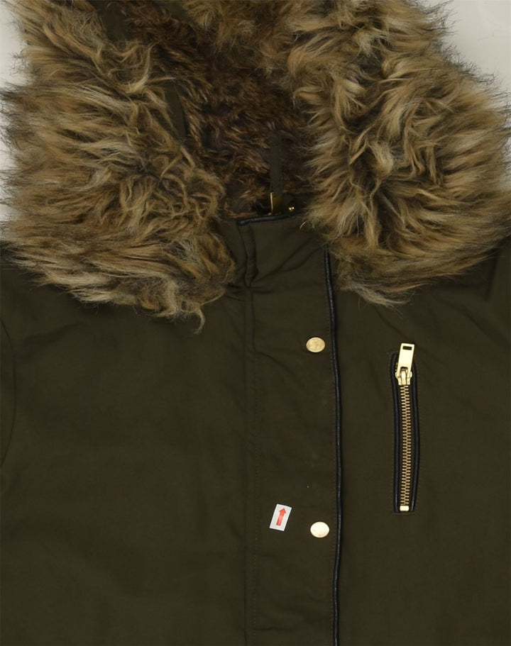 OASIS Womens Hooded Parka Jacket UK 6 XS Khaki Polyester | Vintage Oasis | Thrift | Second-Hand Oasis | Used Clothing | Messina Hembry 