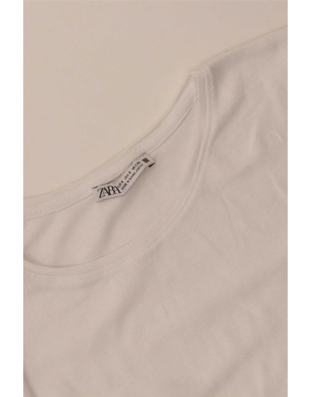 Zara T-Shirt Top UK 8 Small White