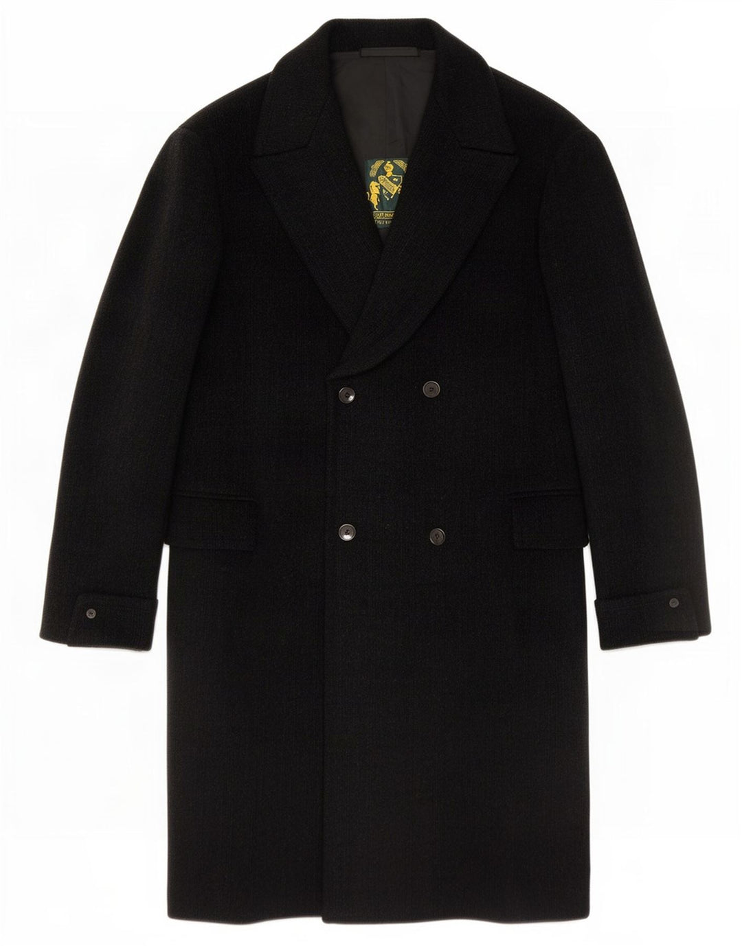 Vintage herre dobbeltradet frakke UK 38 Medium Black New Wool