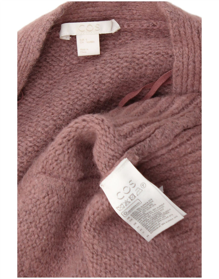 Cos Dame oversize cardigan sweater UK 10 Small Pink Alpaca Wool