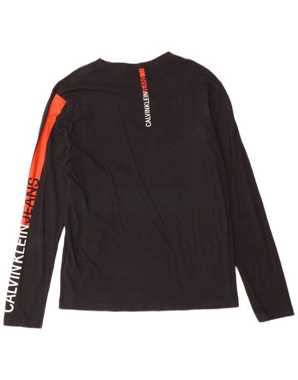 Calvin Klein Jeans Herre Grafisk Top Langærmet Stor Sort Bomuld