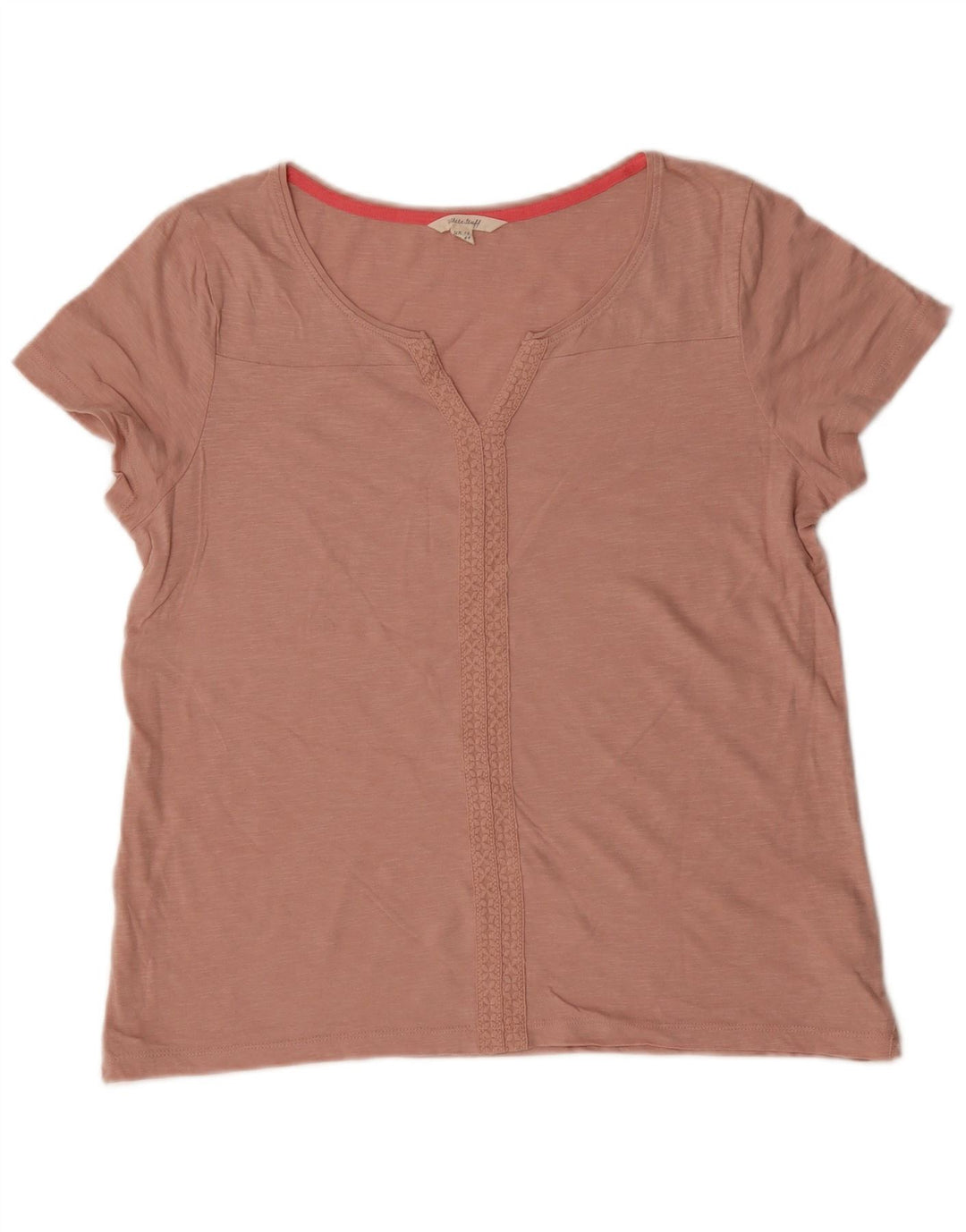 White Stuff Dame T-Shirt Top UK 16 Large Pink Bomuld