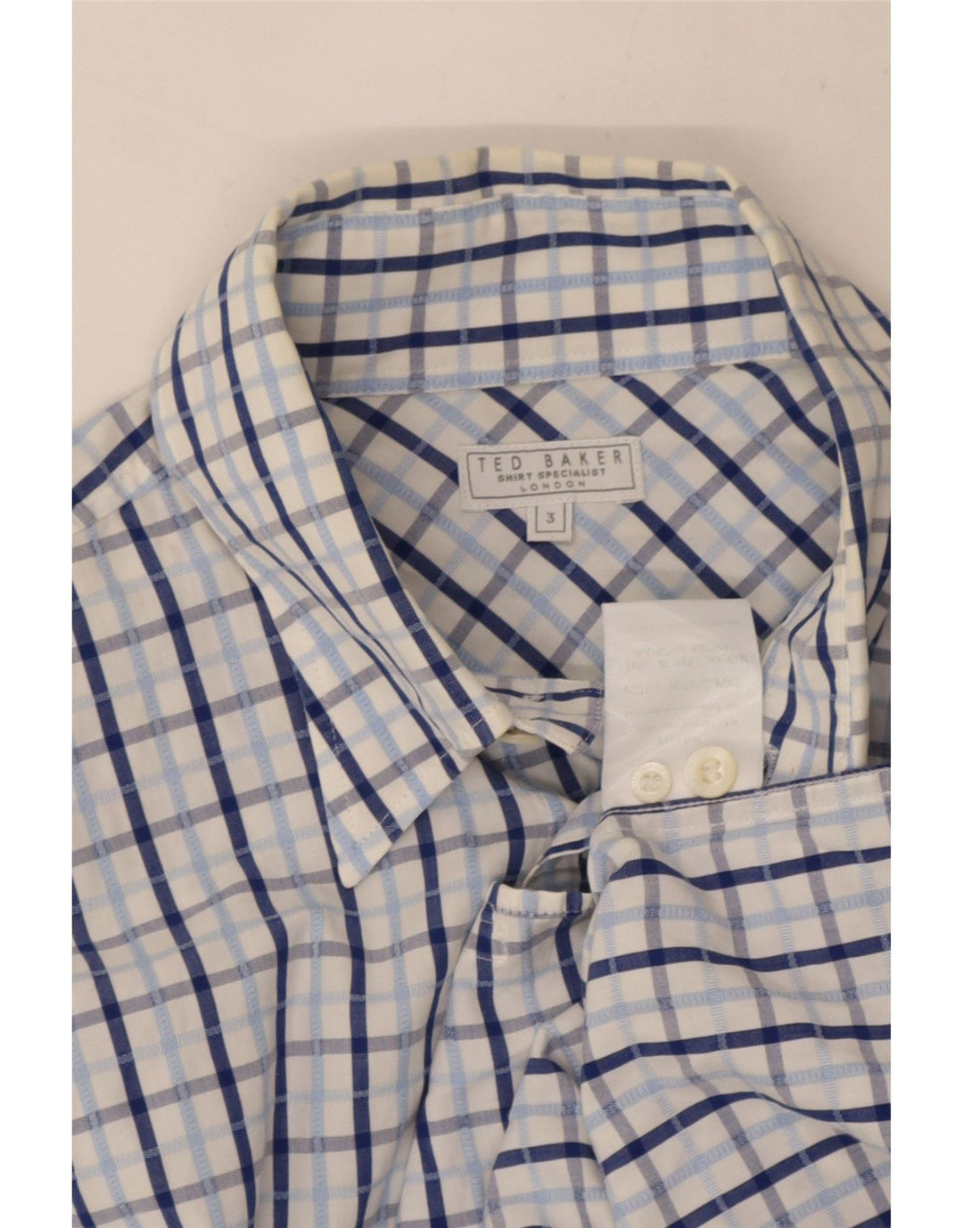 Ted Baker herreskjorte str. 3 Medium blå ternet bomuld