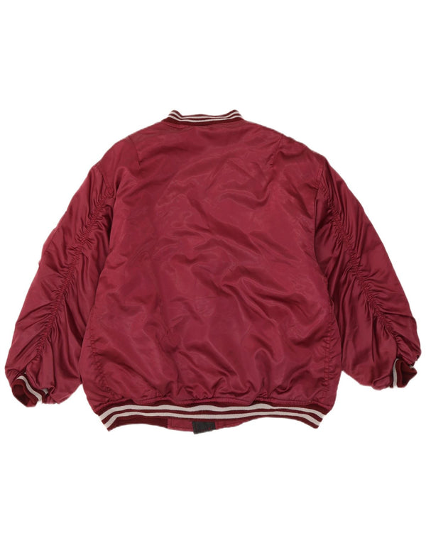 VINTAGE Boys Bomber Jacket 13-14 år Burgundy Nylon