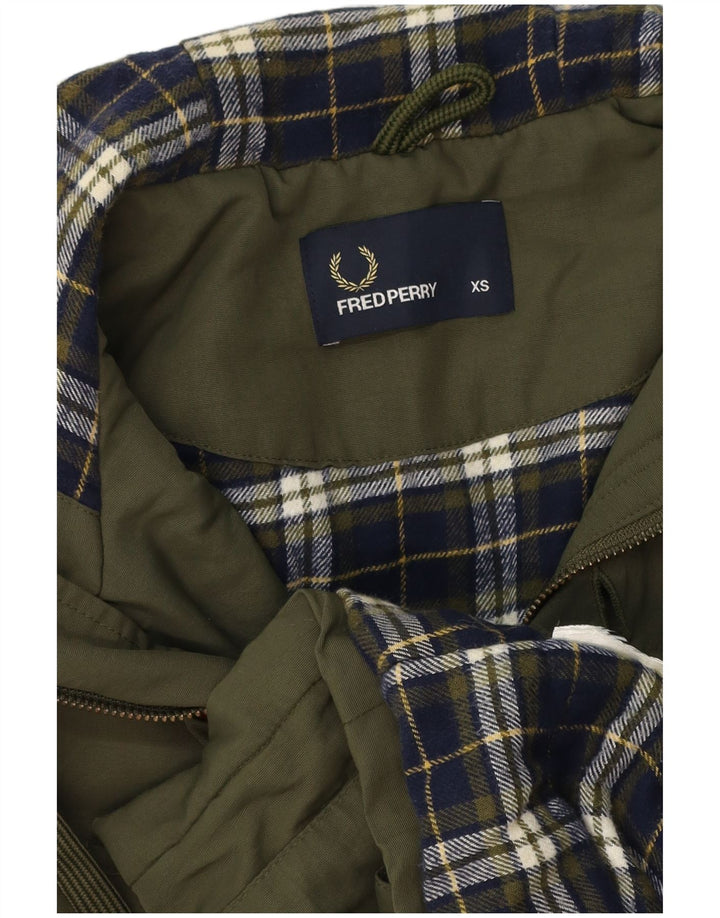 FRED PERRY Parkajakke med hætte til mænd UK 34 XS Khaki