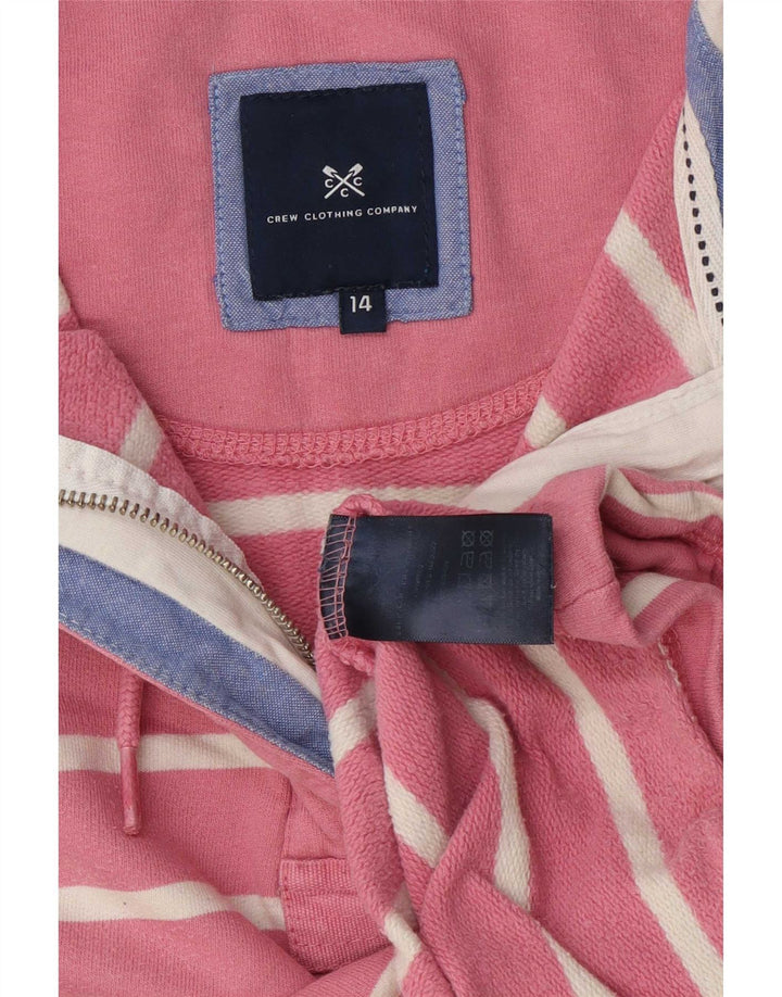 Crew Clothing Dame Oversized Sweatshirt Jumper UK 14 Stor Pink Stribet