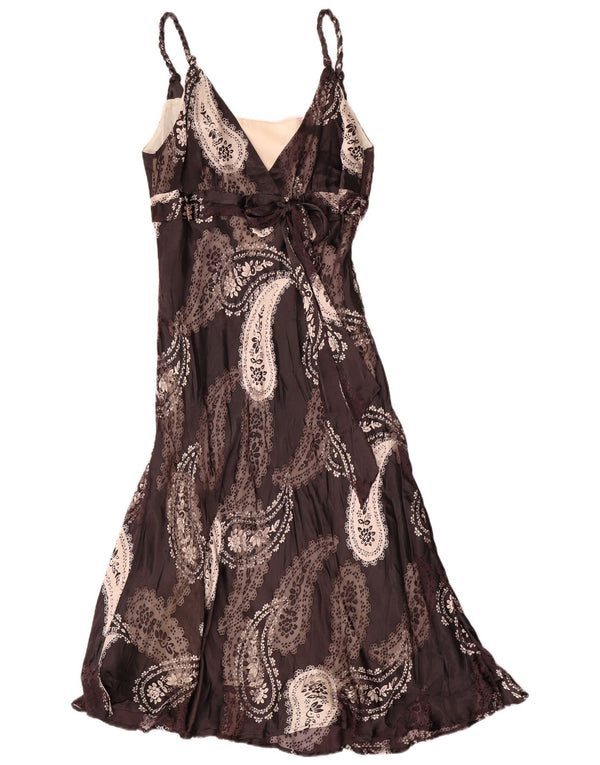 Phase Eight Dame ærmeløs Maxikjole UK 18 XL Grå Paisley Viscose