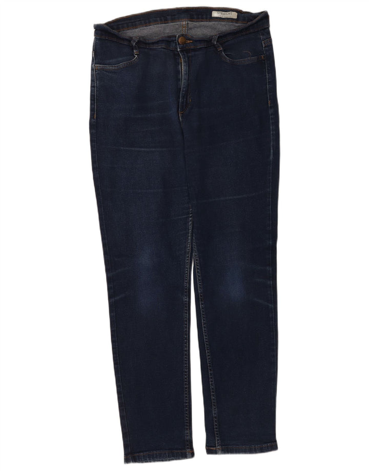 Marks & Spencer Dame Regular Straight Jeans UK 16 Large W34 L28 Navy Blue