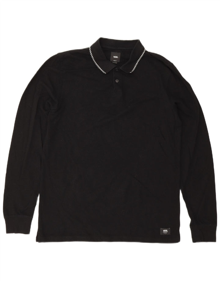 VANS Langærmet herre poloshirt Medium Sort Geometrisk