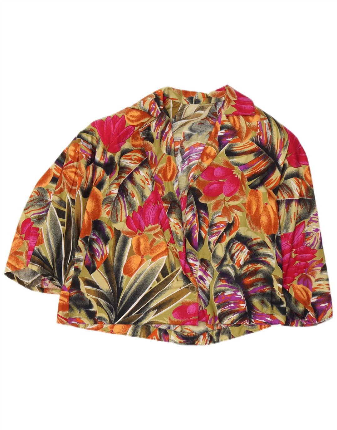 Vintage Dame 1 Knap Blazer Jacket UK 14 Medium Multicolored Floral