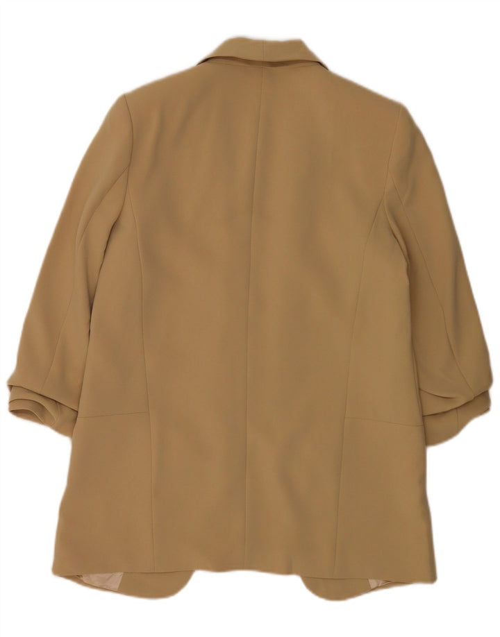 Zara Dame Oversized 3/4 ærmet åben blazerjakke UK 10 Small Beige