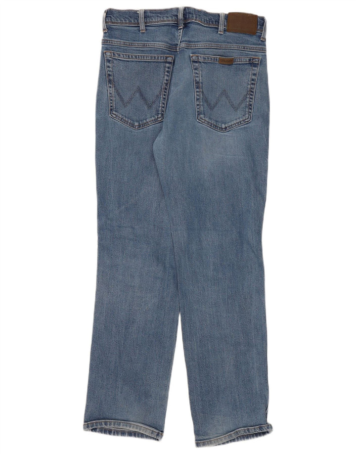 Wrangler Herre Regular Fit Straight Jeans W36 L32 Blå Bomuld