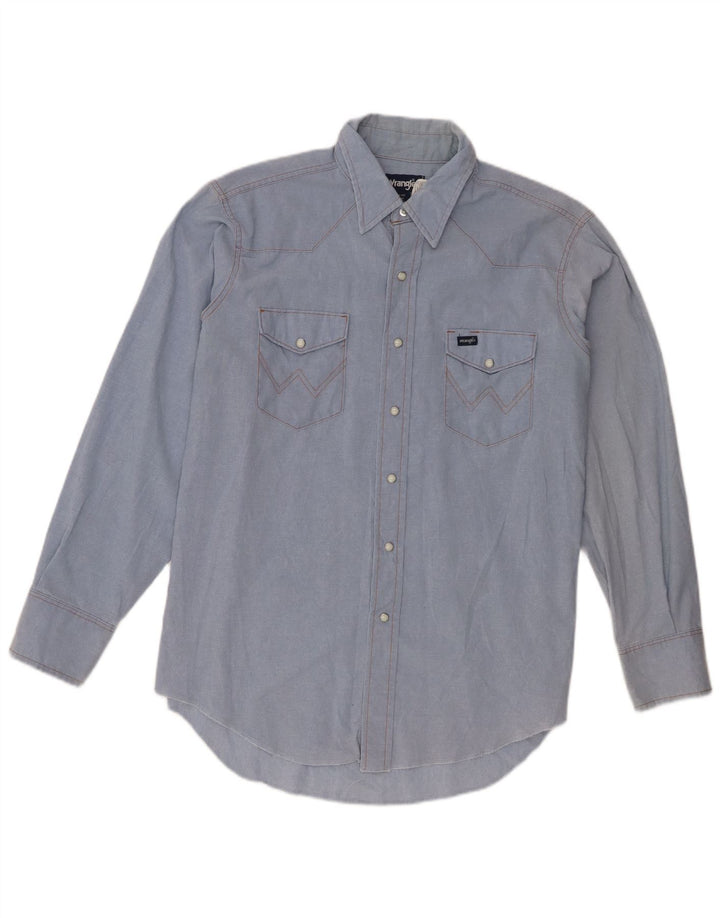 Wrangler Herre Western Regular Fit skjorte str. 17 XL Blå polyester