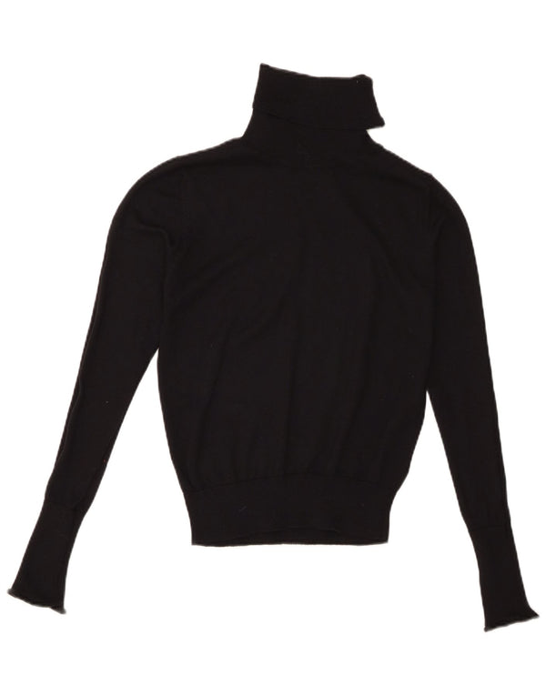 Zara Dame Roll Neck Jumper Sweater UK 10 Small Black Polyester